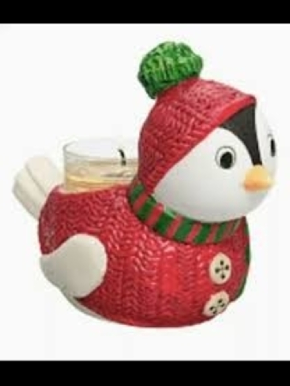 PartyLite Red and Green Penguin Tealight Holder